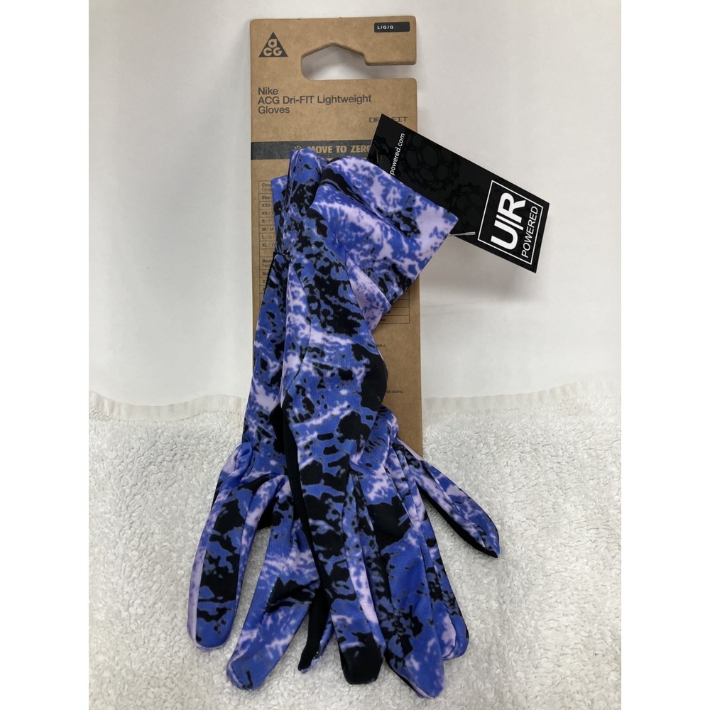 Nike ACG Mens Size L Purple Blue Dri Fit Lightweight Gloves